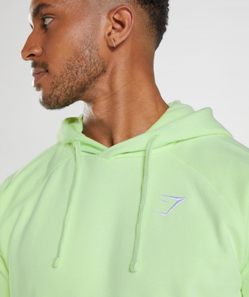 Men's Gymshark Crest Hoodie Light Green | CA 3NA6D7